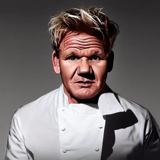 Image similar to gordon ramsay jumping off a cliff