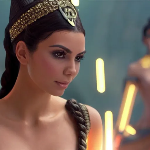 Image similar to victoria justice with kim kardashian body as princess padme in star wars episode 3, 8 k resolution, cinematic lighting, anatomically correct