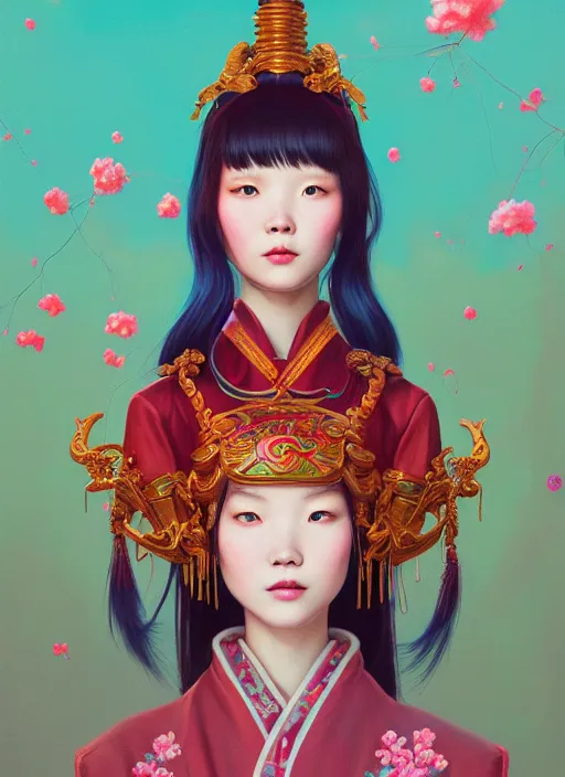 Image similar to pretty yunnan girl : : by martine johanna and simon stalenhag and chie yoshii and casey weldon and wlop : : ornate, dynamic, particulate, rich colors, intricate, elegant, highly detailed, centered, artstation, smooth, sharp focus, octane render, 8 k