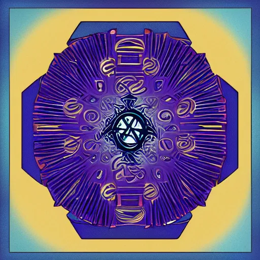 Image similar to Occult Sigil of Void Descension. Behance. Blue and Purpled colored.