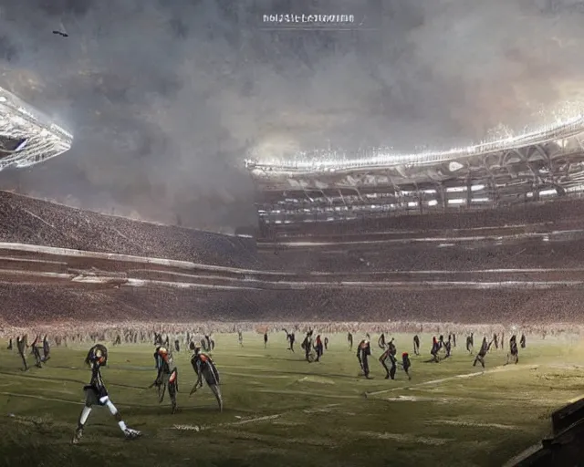 Image similar to a football stadium in the style of napoleonic france architecture, art by greg rutkowski and artgerma, stunning concept art, exterior design