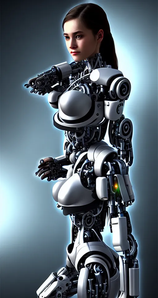 Image similar to beutiful girl cyborg, trending artstaition, unreal engine