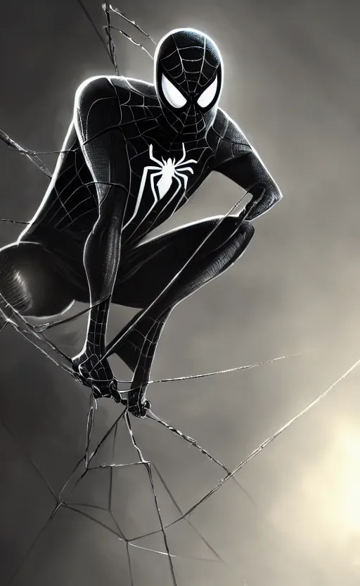 Image similar to spiderman noir, dynamic lighting, photorealistic fantasy concept art, trending on art station, stunning visuals, creative, cinematic, ultra detailed