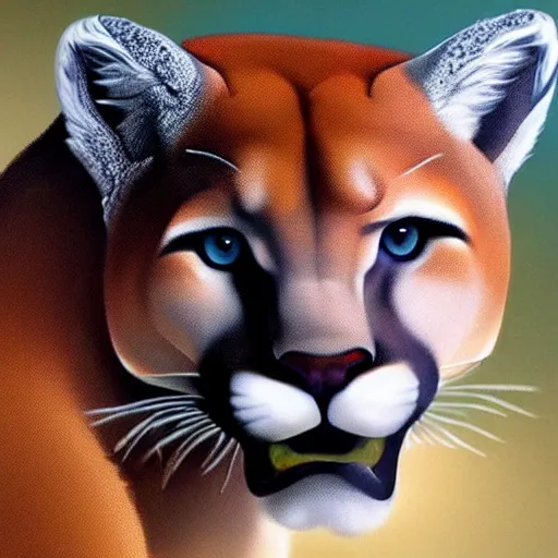 Prompt: stunning concept art of a menacing cougar