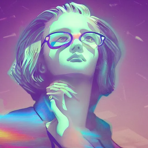 Image similar to it is a quarter after one and I am all alone and I need you now, vaporwave, digital art, trending on artstation, moody