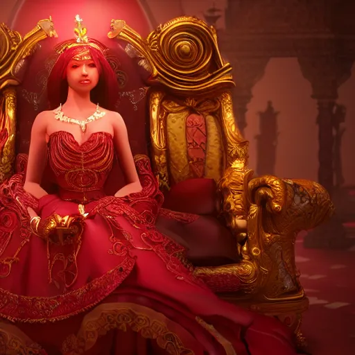Prompt: wonderful princess of ruby with dark skin, ornate 8 k gorgeous intricate detailed, accent lighting, dramatic light, octane render