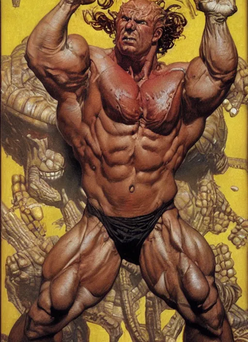 Prompt: portrait of muscular morgan aste as marvel's the thing, dynamic, by norman rockwell and lawrence alma tadema and jack kirby and greg staples and nc wyeth and tom lovell