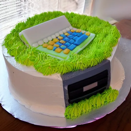 Image similar to a computer as a cake, very tasty