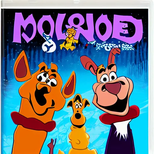 Image similar to scooby doo on ice, ps 1 box art,