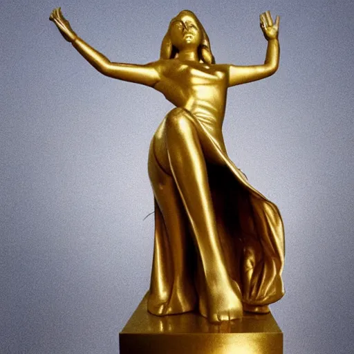 Image similar to golden statue of lana del rey