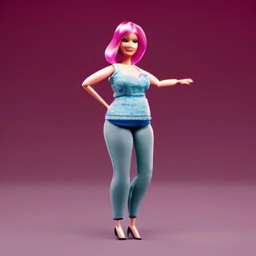 Image similar to fat and middle aged barbie, octane renderer