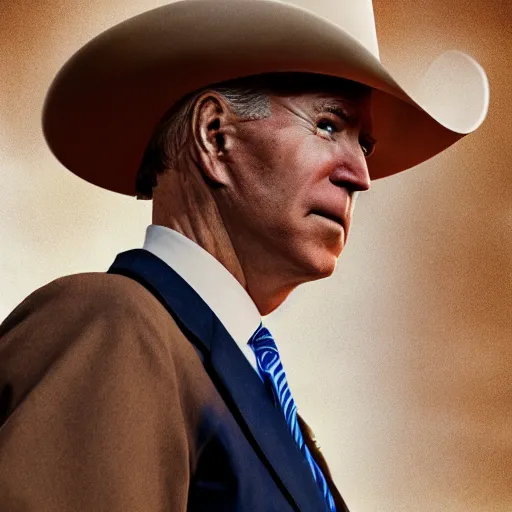 Image similar to joe biden as an old western sheriff, film still, cinematic lighting, 4 k uhd