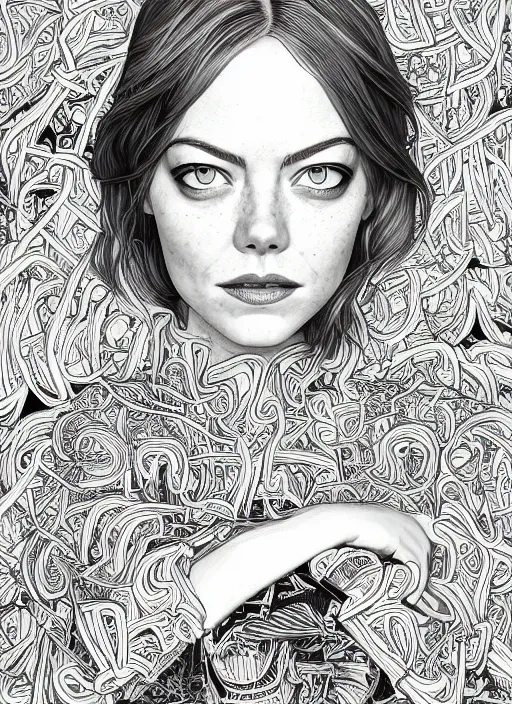 Prompt: portrait of emma stone an ultrafine detailed illustration by james jean, intricate linework, bright colors, final fantasy, behance contest winner, vanitas, angular, altermodern, unreal engine 5 highly rendered, global illumination, radiant light, detailed and intricate environment