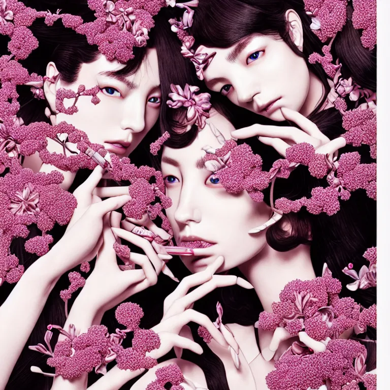 Image similar to fragrance advertising campaign by hirohiko araki, highly detailed, intricate, very beautiful