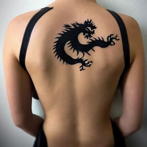 Image similar to minimal chinese dragon tattoo