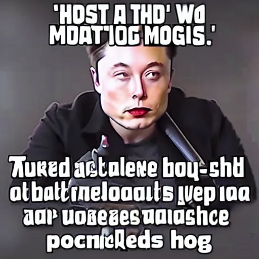 Image similar to meme with elon musk about hotdogs