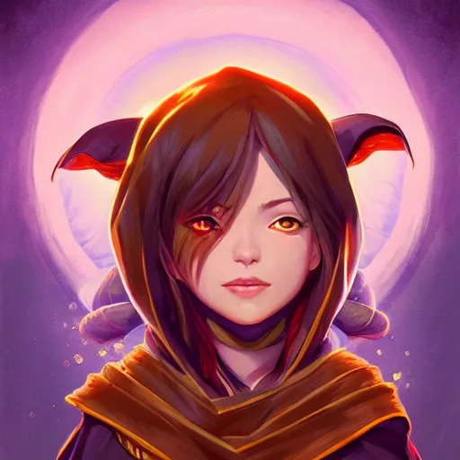 Prompt: head-on symmetrical centered painted portrait, Megumin as a D&D wizard, amber robe, fantasy, intricate, elegant, highly detailed, digital painting, smooth, sharp focus, illustration, artstation, in the style of Artgerm and Anna Podedworna and Alex Ross