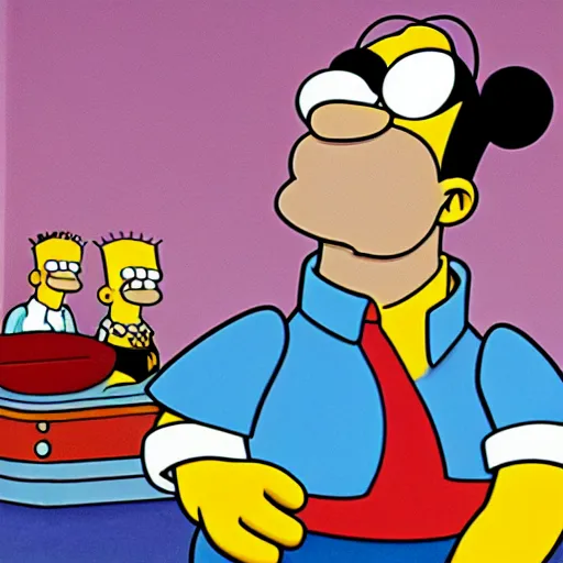 Image similar to homer simpson as micky mouse