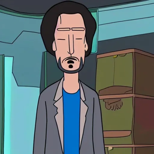 Image similar to Keanu reeves In Rick and Morty 4K detailed super realistic