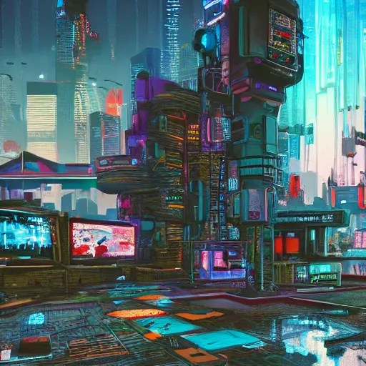 Image similar to cyberpunk playground