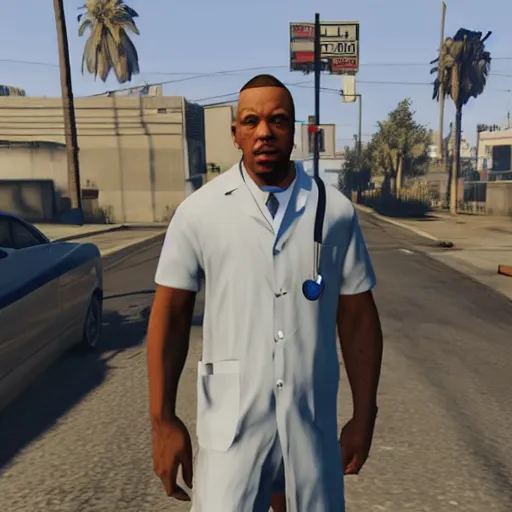 Prompt: Dr. Dré being a real doctor in GTA V