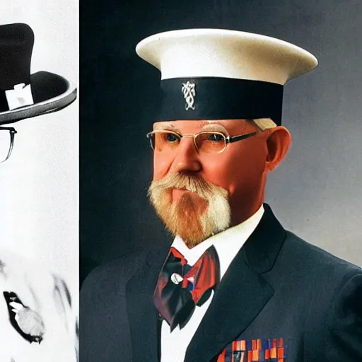 Image similar to colonel sanders, usmc