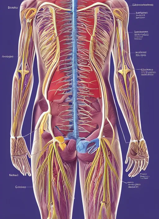 Image similar to anatomical chart or the neurological pathways in the body