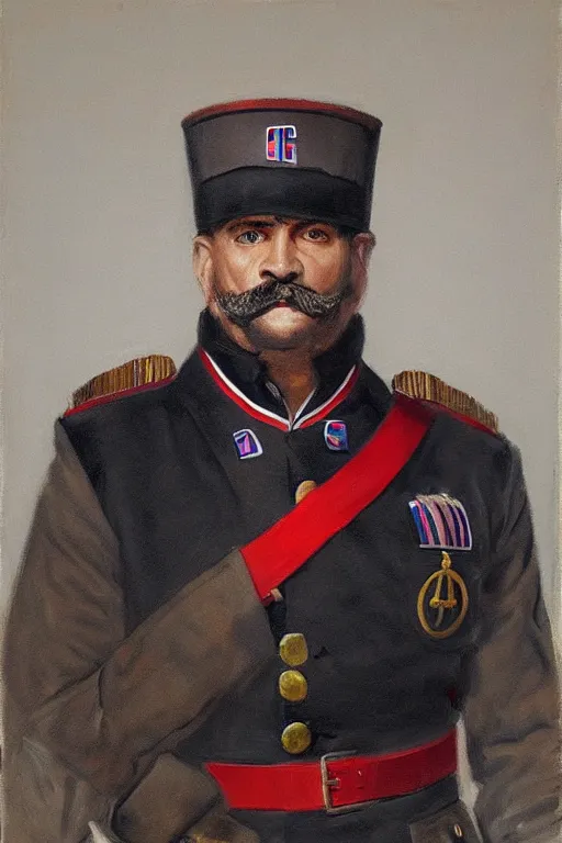 Image similar to full body portrait of the dictator of the los angeles clippers, 1 8 8 9, in full military garb, oil on canvas by william sidney mount, trending on artstation