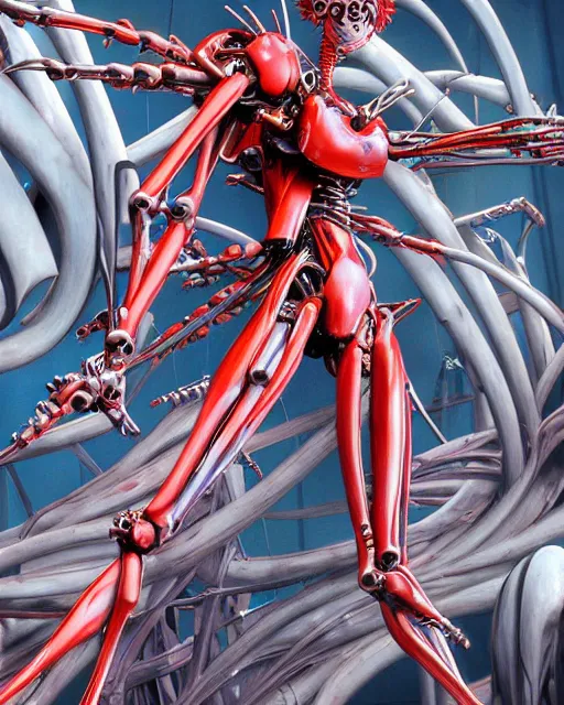 Image similar to neon genesis evangelion by yoshitaka amano, by hr giger, biomechanical, 4 k, hyper detailed, hyperrealism, anime, neo tokyo 3, third impact, deviantart, artstation