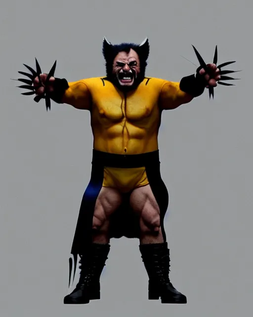 Image similar to danny devito as wolverine, full body portrait, full suit, claws out, oil on canvas, octane render, trending on artstation