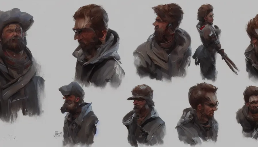 Image similar to character sheet, oil painting by jama jurabaev, extremely detailed, brush hard, artstation, for aaa game, high quality, brush stroke