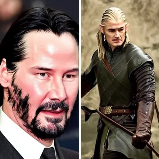 Image similar to Keanu Reeves as Legolas