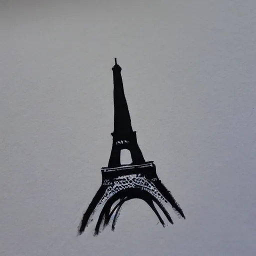 Prompt: 'Eiffel Tower' written on a piece of paper