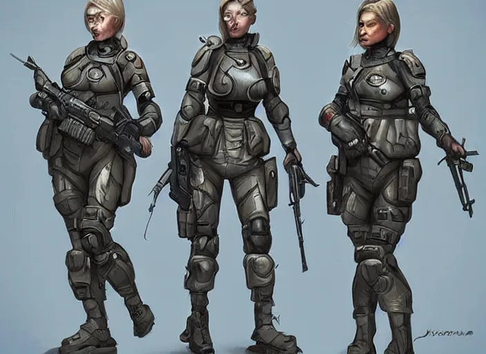 Prompt: futuristic tactical female soldiers, assault squad, by jana schirmer and julia razumova