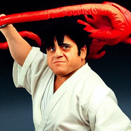 Image similar to Danny DeVito as Ryu from Street Fighter