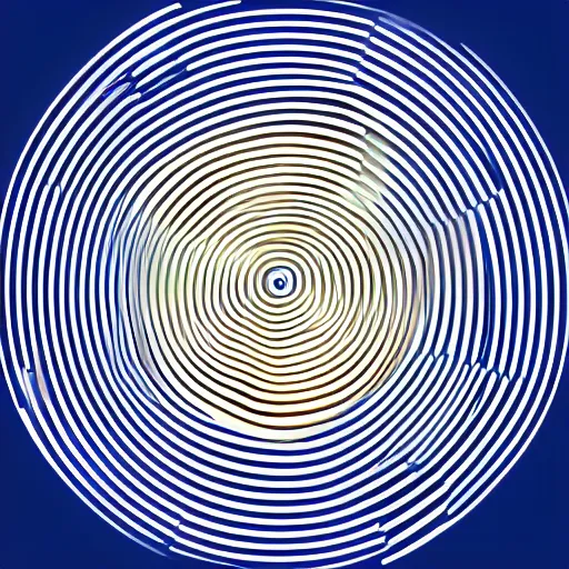 Image similar to an abstract logo formed out of concentric arcs in a spiral