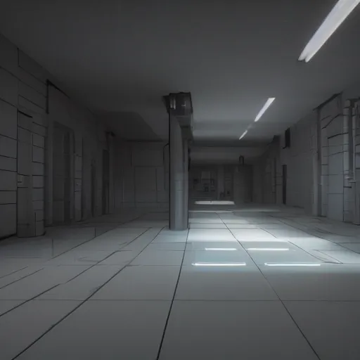 Image similar to futuristic dark and empty room, surreal, atmospheric lighting, octane render, unreal engine, 8 k