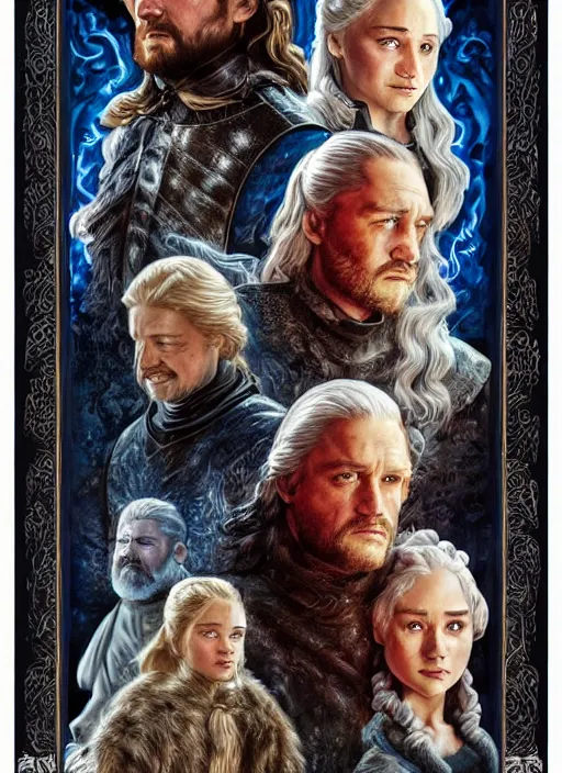 Image similar to A highly detailed Game of Thrones movie poster by drew struzan