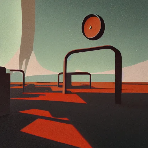 Prompt: a matte painting of obscure corners of nameless interiors by emiliano ponzi, james gilleard, george ault, david hockney, atey ghailan, albert namatjira, marius borgeaud, minimalist, bauhaus, retrofuturism, postminimalism, concept art, matte background, matte drawing, magical realism, space art, generative art