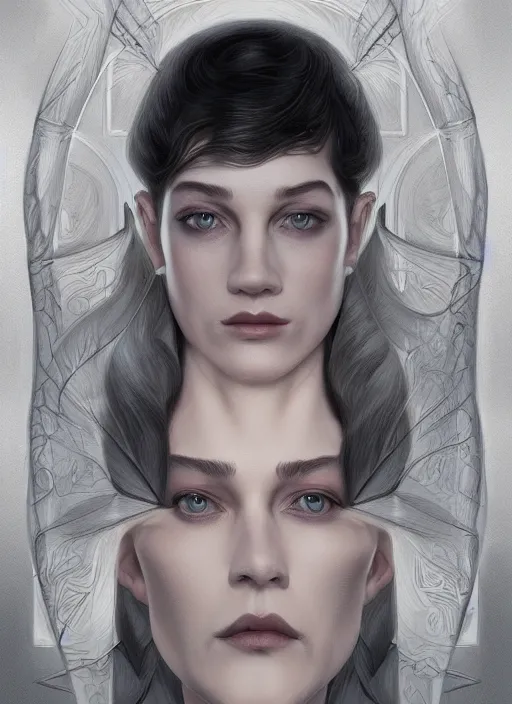 Prompt: symmetry!! david lynch, director of twin peaks, male, machine parts embedded into face, intricate, elegant, highly detailed, digital painting, artstation, concept art, smooth, sharp focus, illustration, art by artgerm and greg rutkowski and alphonse mucha, 8 k