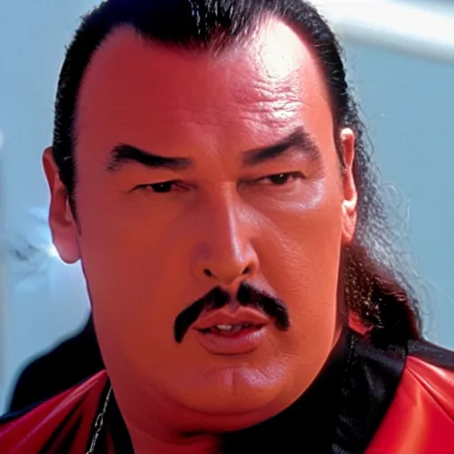 Image similar to steven seagal appearing as the hero in baywatch