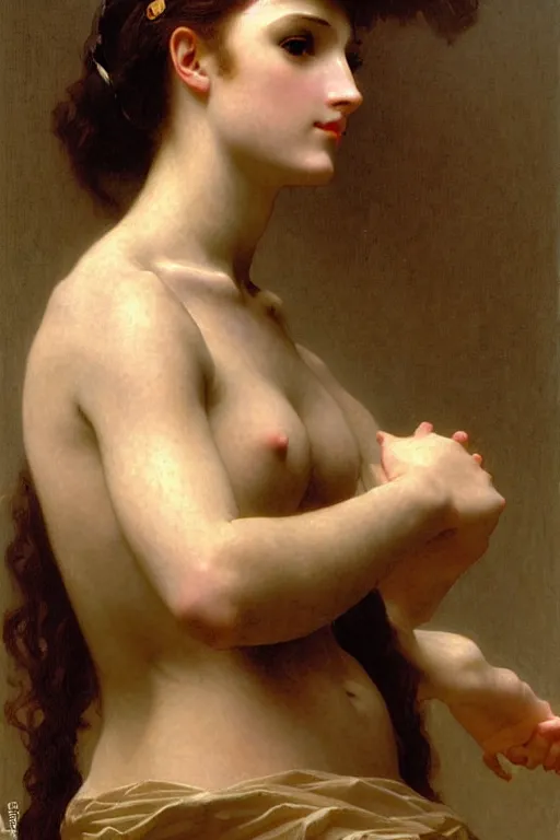 Prompt: portrait of a robots, majestic, solemn, by bouguereau