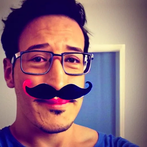 Prompt: markiplier blue mustache