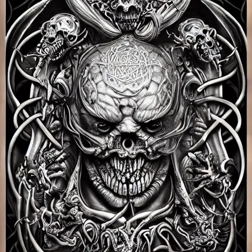 Prompt: the seven deadly sins, horror art, grotesque, zbrush art, majestic, silver filigree, colorful, dark fantasy, celtic knot, anatomical, h r giger style, frank frazetta, ornate, art nouveau, symmetrical, turquoise jewelry, red smoke insanely detailed and intricate, hypermaximalist, elegant, ornate, hyper realistic, super detailed