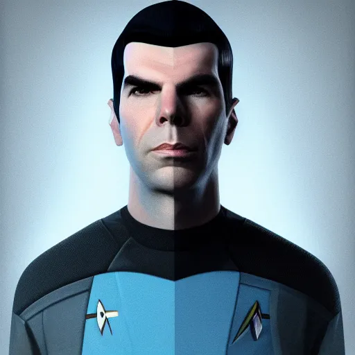 Image similar to ZACHARY QUINTO SPOCK, hyperdetailed + artstation + cgsociety + 8k