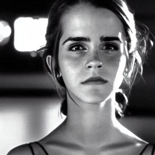 Prompt: film still of emma watson from close encounters of the third kind ( 1 9 7 7 ),