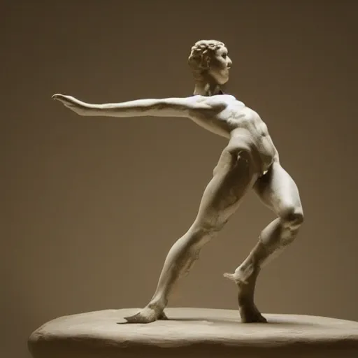 Image similar to a dancer made of wet clay, motion blur, cinematic light, made by michelangelo,