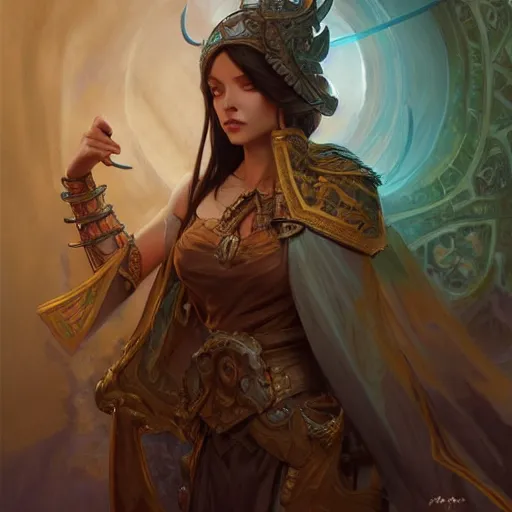 Image similar to D&D, fantasy, intricate, elegant, highly detailed, digital painting, artstation, concept art, matte, sharp focus, illustration, hearthstone, art by Artgerm and Greg Rutkowski and Alphonse Mucha