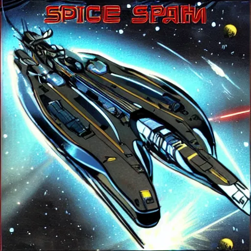 Prompt: science - fiction space battleship in combat, laser beams, explosions, space, planets, grimdark style