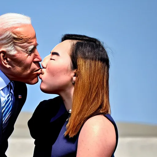 Prompt: Joe Biden Kissing Kim Jong Un